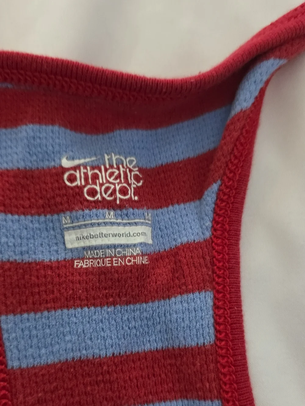 💥5 For $20 Nike Red and Light Blue Striped Racerback Tank